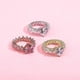 thumbnail image 2 of Anillos de corazón de alta calidad para mujer, color cobre dorado, con circonita cúbica helada, joyería de moda de hip hop, regalo, 7, rosa, 2 of 5