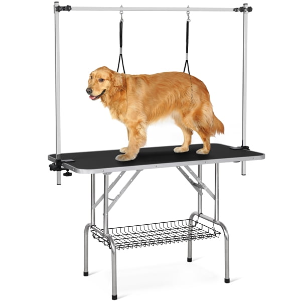 Adjustable Pet Grooming Table Stainless Steel Frame Foldable Pet