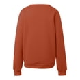 thumbnail image 4 of Women Solid Color Crewneck Sweatshirt with Front Pocket, Hoodless Long Sleeve Loose Fit Plain Pullover Top Soft Casual Daily Basic Sweatshirt(Brick Red,XXXL), 4 of 5