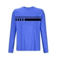 thumbnail image 3 of GuangCheng Mens Tops Printed Striped Long Sleeve T-Shirts,Classic Fit,Soft,Breathable,Pullover Tees,Blue,Size L, 3 of 3