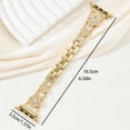 thumbnail image 4 of TECH CIRCLE Four-leaf Clover Bands Compatible with Apple Watch Bands for Women 42mm 44mm 45mm 46mm 49mm, Sparkling Diamond Metal Bands for iWatch Series 10 9 8 7 6 5 4 3 2 1 SE Ultra/Ultra 2,Gold, 4 of 5