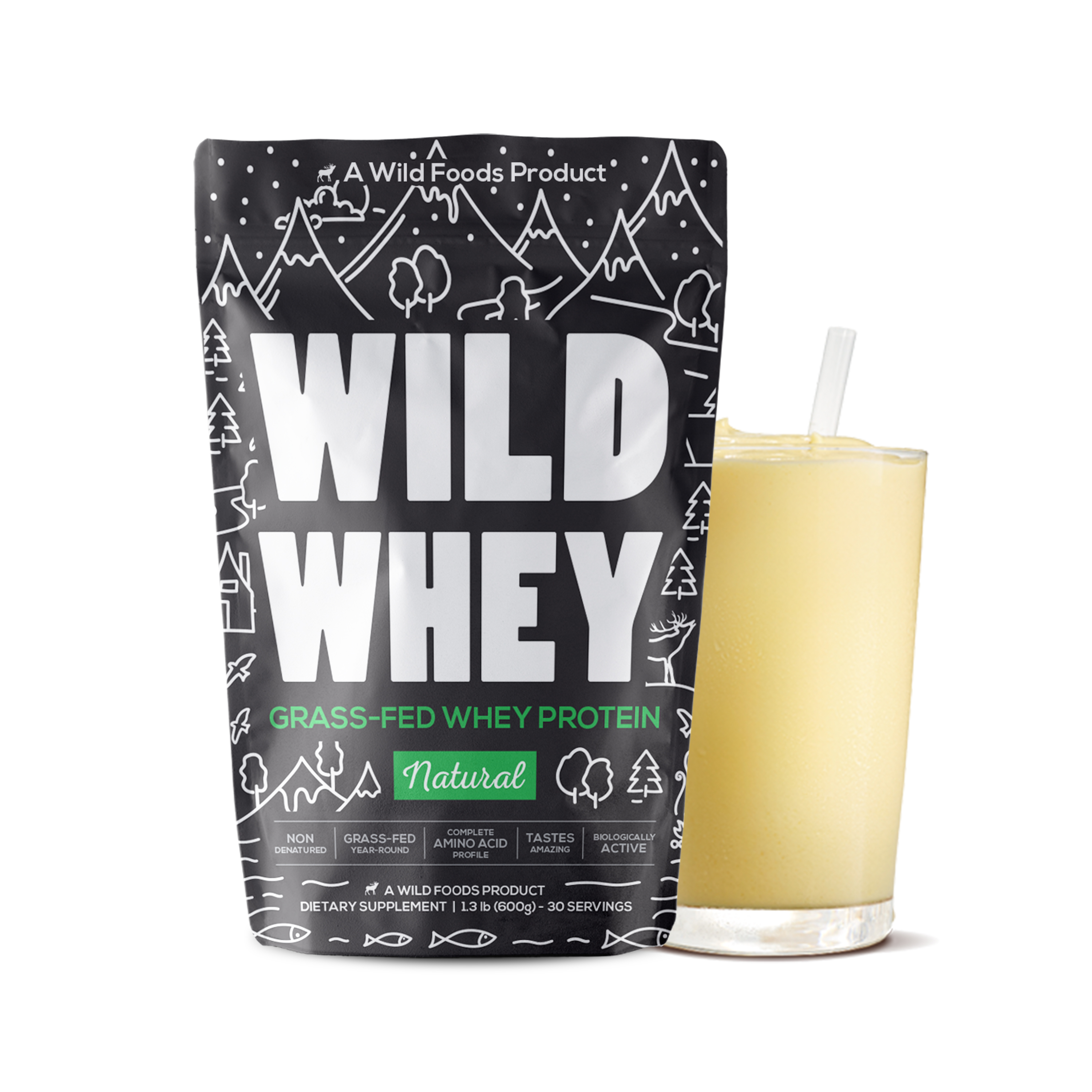 Buy Wild Whey Undenatured GrassFed Whey Protein Made From Milk 1.3lb