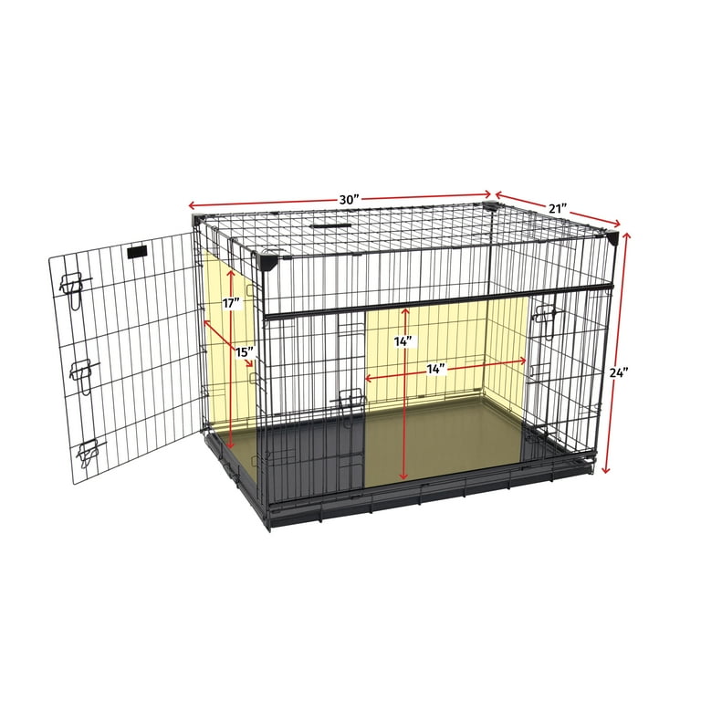 Lucky Dog 54 Inch DoubleDoor Crate With Sliding Doors Bed, 42 OFF