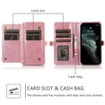 thumbnail image 2 of ELEHOLD for iPhone 13 Pro 6.1 inch Luxury Multi-Functional Wallet Case with Card Slots Dual-Use Detachable Phone Case Magnetic Function Lanyard Shockproof Wallet Case,Rosegold, 2 of 7