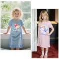 thumbnail image 2 of DDSOL Girls Nightgown Short Sleeves Mermaid and Pony Sleep Dress 2-Pack Sleepwear Size 6, 2 of 8