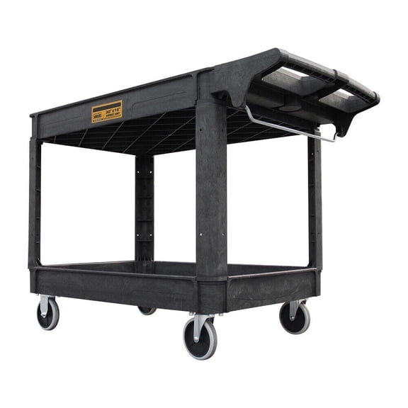 HPDMC Utility Carts Heavy Duty Service Tool Cart Services Cart 2-Shelf 500lbs Capacity Organizer Rolling 30" x 16"