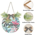 thumbnail image 2 of Coolnut Flower Welcome Sign for Front Door, Rustic Wooden Wall Sign with Artificial Leaves for Home Farmhouse Porch, 12" Round Home Decor, 2 of 7