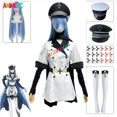 thumbnail image 2 of ANIMECC en existencia S-XXL Esdeath Cosplay Akame Ga KILL Cosplay disfraz sombrero calcetines peluca tatuaje de agua traje de fiesta de Halloween para mujeres, 2 of 5
