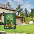 thumbnail image 2 of St. Patrick's Day Garden Flag Linen Outdoor Flag Shamrock Hat Gold Holiday Yard Flags Double Sided House Flag for Home,indoor ,12.5''×18''in., 2 of 4