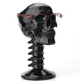 thumbnail image 2 of Cráneo de resina negro en forma de gafas soporte organizador de escritorio Zulema Soporte de exhibición de anteojos, 2 of 7