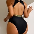 thumbnail image 5 of Trajes de baño de una pieza para mujer, traje de baño de cintura alta con corte y control de abdomen, traje de baño de 1 pieza con lazo en la espalda, 5 of 5