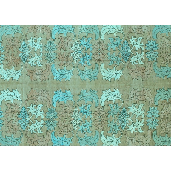 Ahgly Company Indoor Rectangle Abstract Light Blue Modern Area Rugs, 8' x 10'