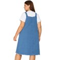 thumbnail image 4 of GRACE & GRANDEUR Robe Salopette pour Femmes Grande Taille Effilochée à Bretelles Ajustables Ourlet Irrégulier Robe en Denim Bleu Pâle 2X, 4 of 5