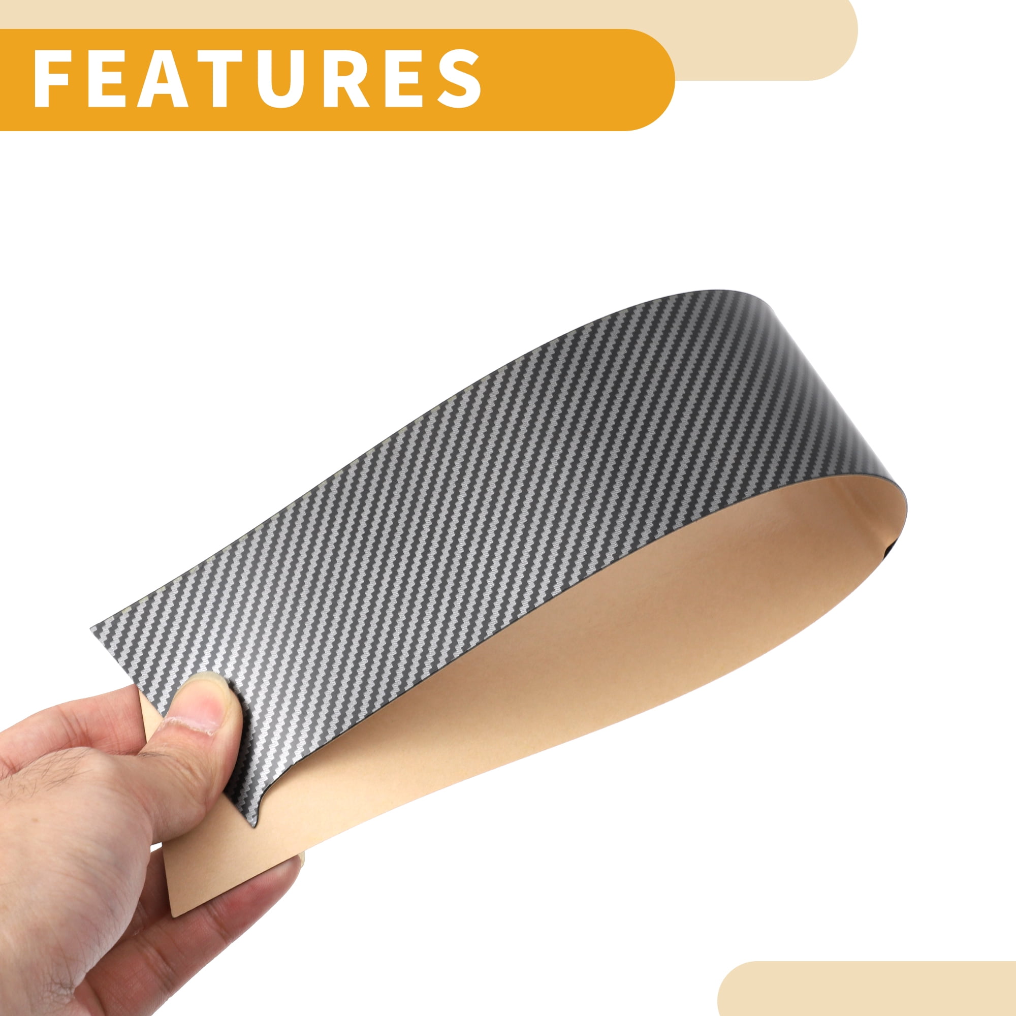 Unique Bargains 6Pcs Durable Window Trim For Honda Fit 2013-2019 Black Carbon Fiber