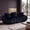 Black, variant on Floral Shape Large 2 Seater Sofa, Ultra Soft Faux Fur Couch, Comfy Gray Loveseat for Living Room, Modern Two Person Sofa for Small Apartment Lounge 