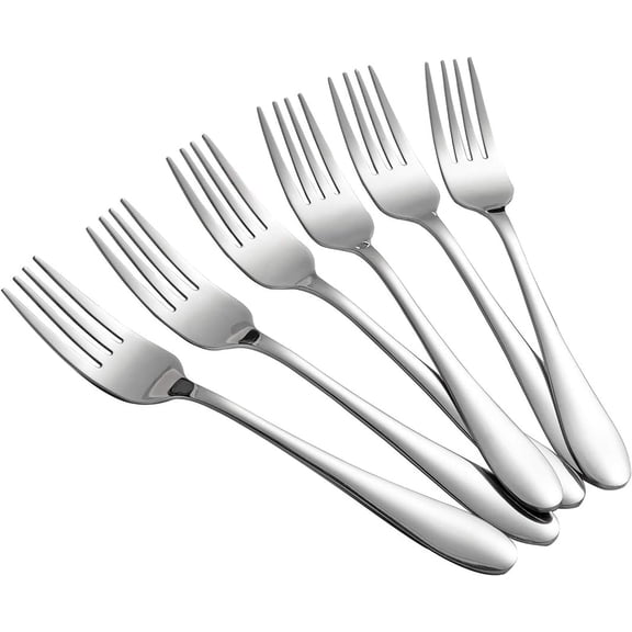 6-Piece Stainless Steel Dessert Forks,Salad Forks Set,6.7-Inch