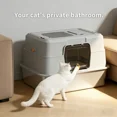 thumbnail image 5 of Black Thickened Stainless Steel Fully Enclosed Cat Litter Box, Large Space Leak-Proof Pet Toilet with Easy Clean Non-Stick Bottom, 5 of 8