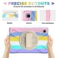 thumbnail image 3 of Galaxy Tab A7 10.4 Case 2020, Heavy Duty Shockproof Kids Case with Hand Strap, Rotating Kickstand for Samsung Galaxy Tab A7 10.4 Inch 2020 Model SM-T500 SM-T505 SM-T507 - Rainbow Pink, 3 of 8