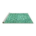 thumbnail image 2 of Ahgly Company Machine Washable Indoor Round Persian Turquoise Blue Traditional Area Rugs, 5' Round, 2 of 4