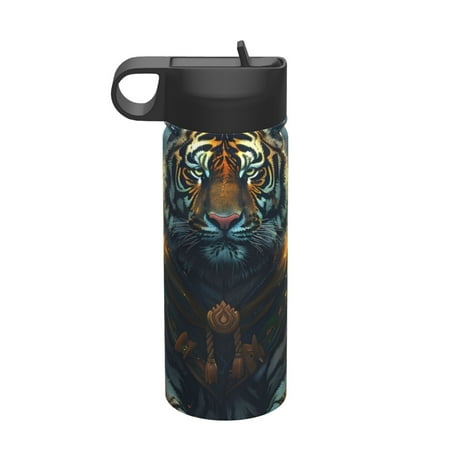 

Gaeub Forest Meditating Tiger Printed 18oz Sports Insulated Kettle With Straw Sports Insulated Bottle Water Bottle For Running Hiking Cycling Climbing Mens Womans Insulated Water Bottle