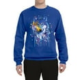 thumbnail image 2 of Wolf Painting Splatter Abstract Art Animal Lover Unisex Crewneck Graphic Sweatshirt, Royal, 3XL, 2 of 3