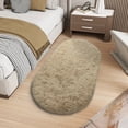 thumbnail image 2 of ZENELESS Fluffy Oval Rug for Bedroom, Cute Furry Shaggy Bedside Carpet for Dorm Kids Room Nursery Home Decor, 2.6 x 5.3ft Camel, 2 of 7