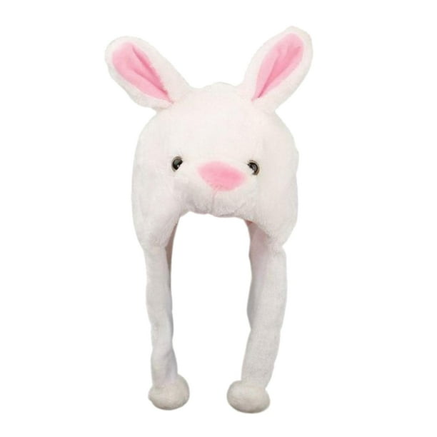 Adorable gorro de peluche de animal para fiestas, suave, con temática de animales, para adultos. Conejo