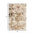 thumbnail image 5 of 5â€™ x 8â€™ Brown Beige Abstract Tiles Distressed Area Rug, 5 of 6