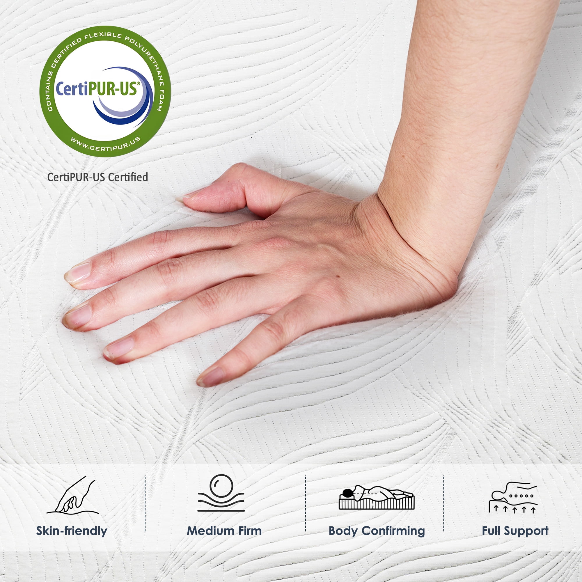 Soges 10 inch Full Size Memory Foam Mattress with Removable Washable Mattress Cover, Medium Firm Gel Memory Foam Mattress for Pressure Relief, Fiberglass Free Mattress in a Box, CertiPUR-US