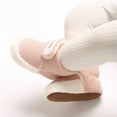 thumbnail image 5 of GYRATEDREAM Newborn Baby Boy Girl Cotton Booties Soft Sole Infant Stay On Prewalker Slippers Winter Warm Toddler Cute Cozy Fleece Socks House Shoes Pink for 0-18 Months, 5 of 8