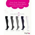 thumbnail image 2 of MeMoi Girls Over The Knee Flat Knit Cotton Blend Uniform Socks - Girls - Female, 8-9, Light Gray, 2 of 7