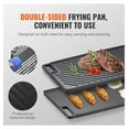 thumbnail image 5 of Cast Iron Griddle 9.7x16.7", Pre-Seasoned Double Burner Grill Pan, Non-Stick Flat Top for BBQ, Stove Top, Gas Grill - Black, 5 of 6