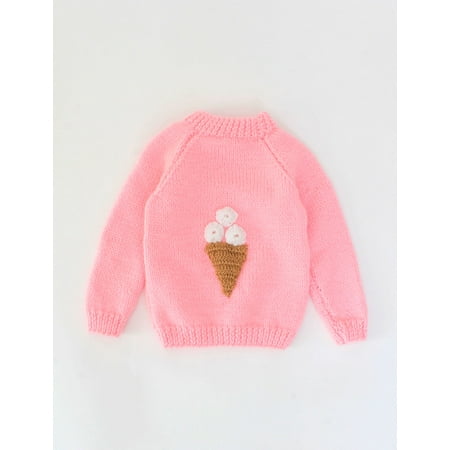 

Woonie Handmade Full Sleeves Ice-cream Detailing Sweater-Pink