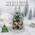 thumbnail image 4 of GLAMOUR BOUTIQUE Mini Christmas Tree Preserved Flower in Glass Dome w/Light - Forever Flowers Christmas Table Decor, Long Lasting Eternal Flowers w/Thick Gift Box & Bow, Unique Gift - Snow, 4 of 9
