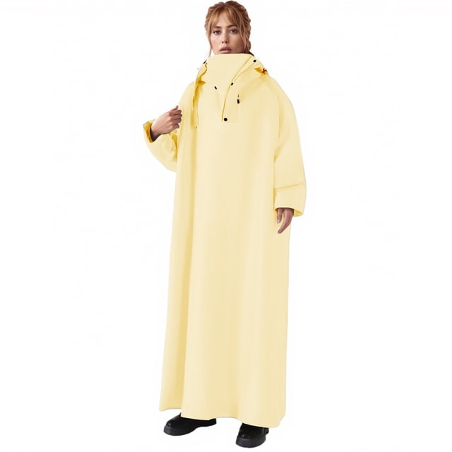 SHIXIAOO Imperméable Unisexe Couvrant Tout le Corps pour Activités de Plein Air Cyclisme Camping Randonnée avec Conception Extra Longue et Épaisse et Capuche Ajustable Vestes pour Femmes Grande Taille Vestes pour Femmes Coupe-Vent pour Femmes