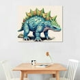 thumbnail image 2 of ONETECH Rustic Basketball Football Wall Art and Black White Dinosaur Canvas Art,Tyrannosaurus rex, Pterosaur, Stegosaur，Ankylosaurus, Ready to Hang, 2 of 4