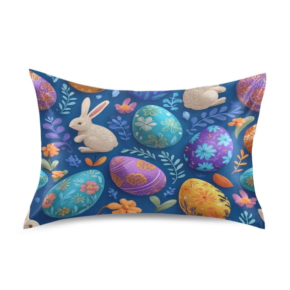 Satin Pillowcase Home Luxury Envelope Pillowcases Soft And Smooth Easter Eggs & Bunnies