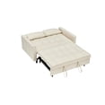 thumbnail image 6 of Modern Velvet 3 in 1 Convertible Sleeper Sofa Bed with Back and 2 Pillows, Pull-Out Bed Loveseat with Pockets for Living Room , Bedroom (Beige), 6 of 7
