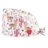 Mnycxen Fashion Printed Button Work Hat Casual Unisex Scrub Cap