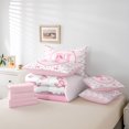 thumbnail image 6 of Manfei Sweet Heart Bow 7-Piece Twin Bedding Sets For Kids,Letter H Monogram Letter Bedding Comforter Set For Girly,Pink Reversible, 6 of 7