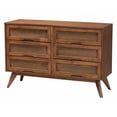 thumbnail image 6 of Baxton Studio Asami Brown Wood and Woven Rattan King Size 5-Piece Bedroom Set, 6 of 15