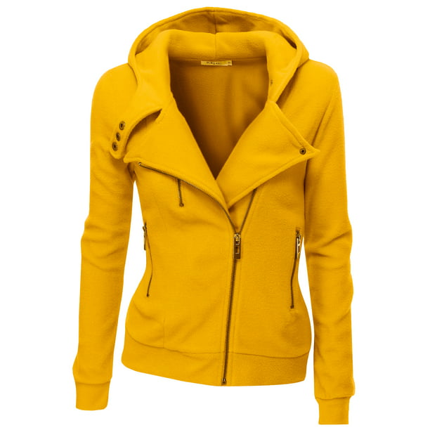 Doublju Women's Fleece Zip-Up High Neck Jacket for Women with Plus Size ...
