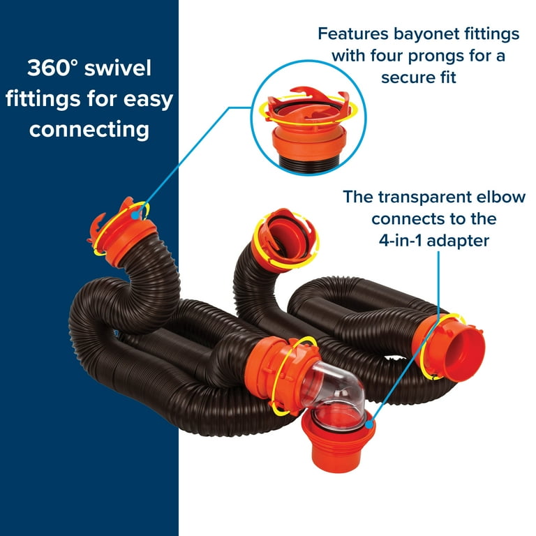 Camco RhinoFLEX 20 ft. Sewer Hose Kit with Swivel Fittings Camco RhinoFLEX 20 ft. Sewer Hose Kit with Swivel Fittings