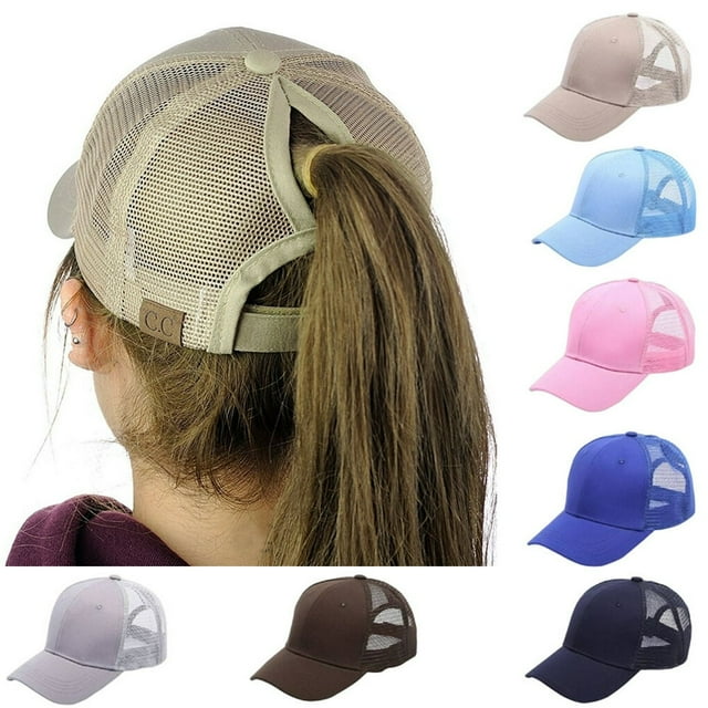 Women Adjustable Ponytail Baseball Cap Girl Snapback Outdoor Caps Female Summer Hats Mesh Net Trucker Hat