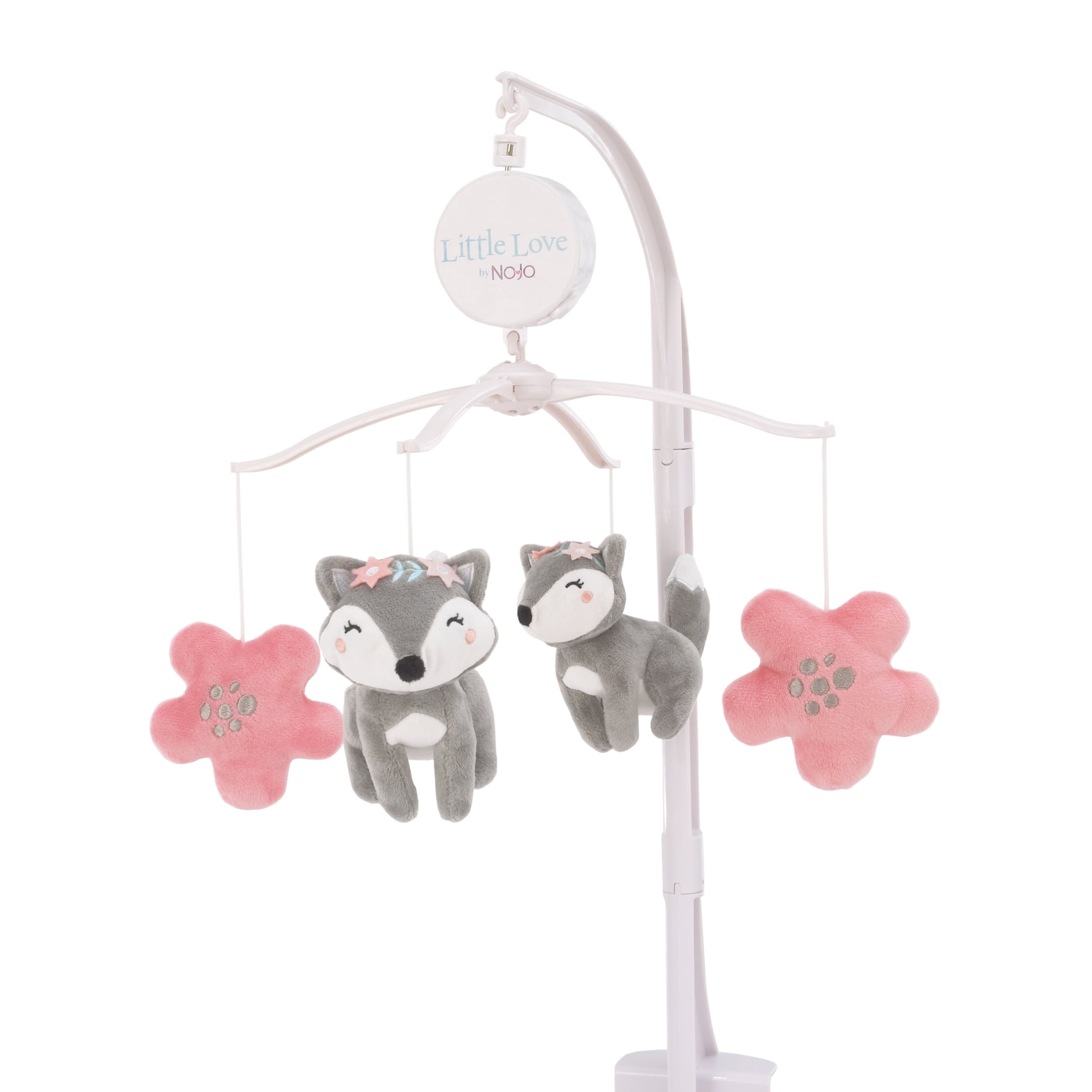 Elephant Musical Mobile With Plush Lion Grey White Mushroom Yellow Charcoal Little Love By Nojo Roarsome Lion Yellow Palm Tree Grey