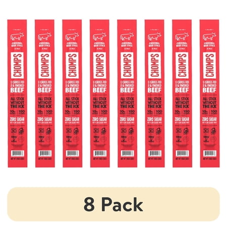 (8 pack) Chomps Grass-Fed And Finished Original Beef Snack Stick