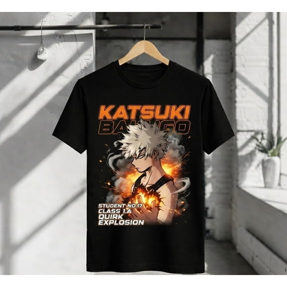 My Hero Academia Katsuki Bakugo Anime Graphic T-Shirt Explosion Unisex Tee