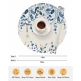 thumbnail image 6 of 13 Inch Round Placemats Set of 6, Blue Eucalyptus Non Slip Heat Insulation PP Table Mats, Farmhouse Weeping Leaves Linen Washable Place Mats for Kitchen Dining Party Table Decor, 6 of 7