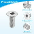 thumbnail image 3 of Uxcell Flat Head Socket Cap Screws, 304 Stainless Steel Head Screw Bolts Hex Socket Drive Countersunk Bolts M3 x 8mm, 3 of 7