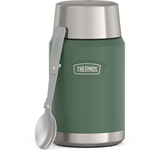 Thermos Stainless Steel Insulated Food Jar with Spoon, 24oz, Alpine Green, Ideal Use for Workday Meals and Travel, Made for Portable Food Storage, Dishwasher Safe, For Hot & Cold Food